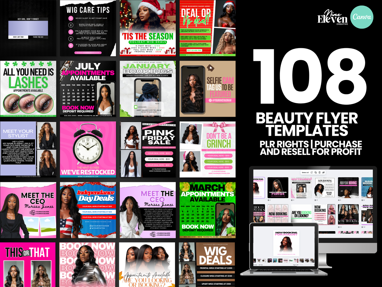 Make Money With Canva Beauty Template Bundle