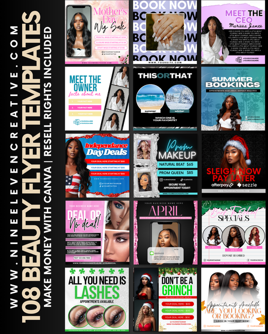 108 Beauty Flyers with Resell Rights